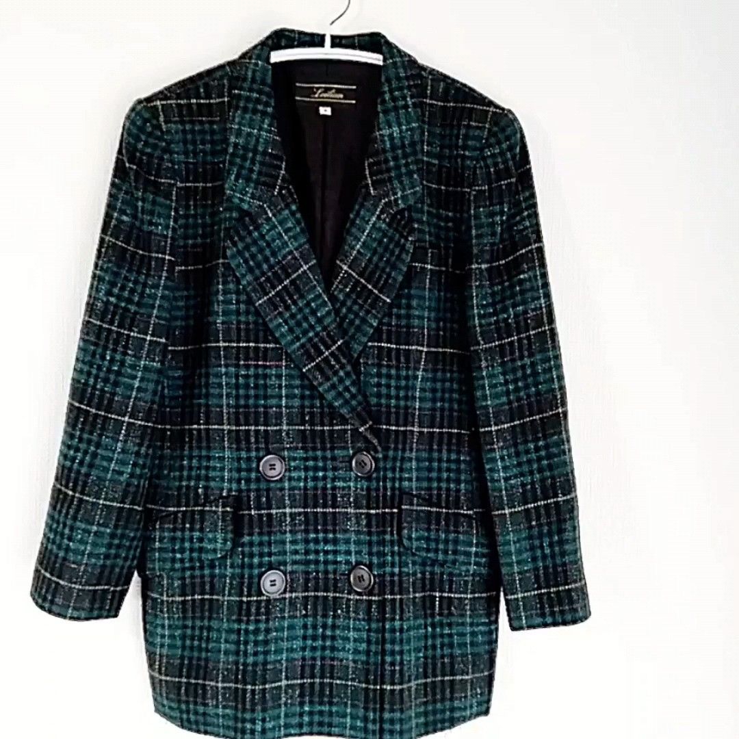超美品 レリアン Leilian ジャケット コート ウール シルク 緑 9