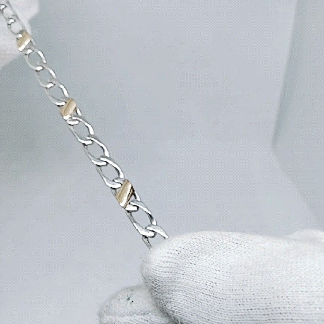 【仕上げ済み 超美品】TIFFANY&Co. ティファニー フィガロ ブレスレット 925/750(K18) ゴールド×シルバー