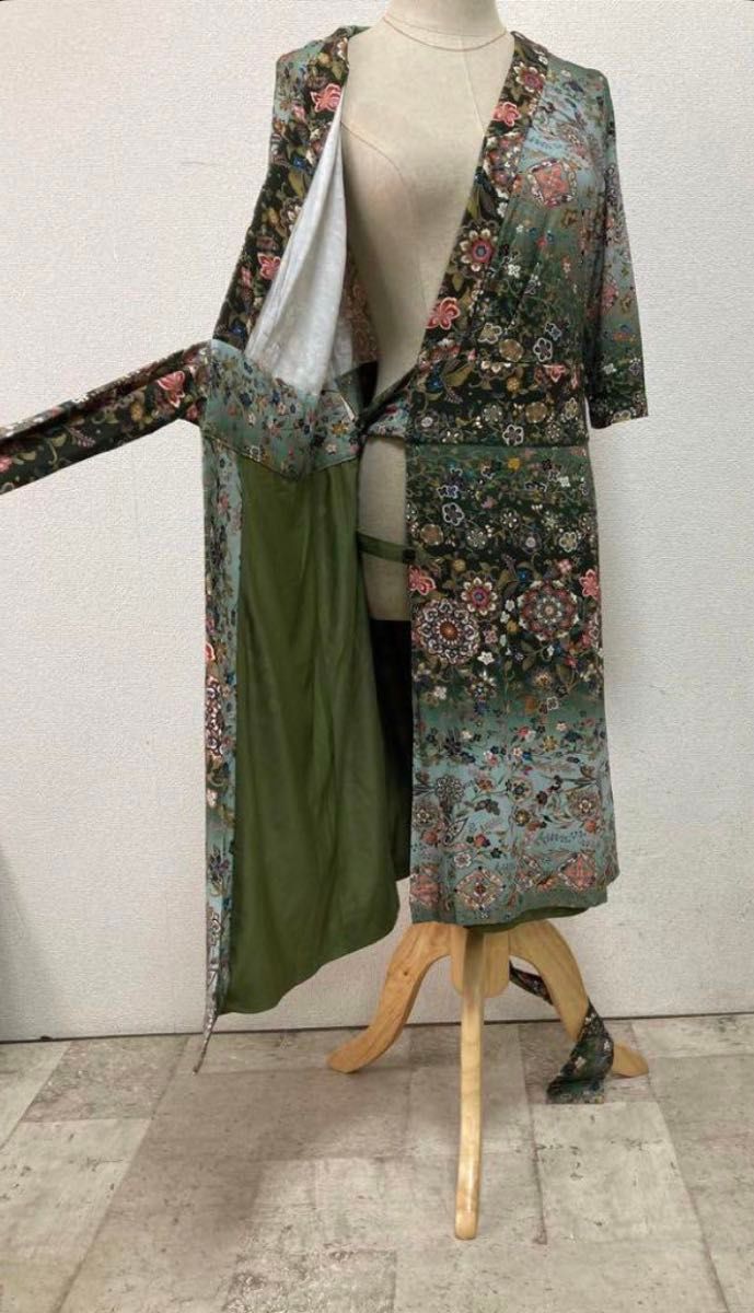 まぁ美品ケイミーkayme 和柄花柄カシュクールワンピース9 まぁ美品ケイミーkayme 和柄花柄カシュクールワンピース9