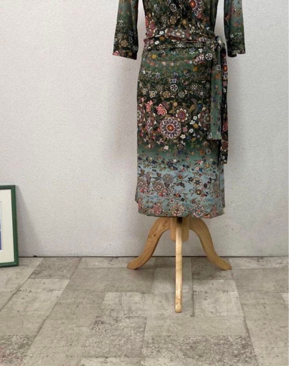 まぁ美品ケイミーkayme 和柄花柄カシュクールワンピース9 まぁ美品ケイミーkayme 和柄花柄カシュクールワンピース9