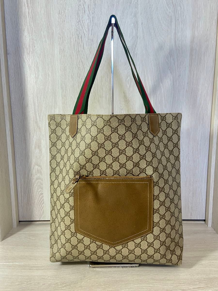 GUCCI トートバッグ シェリーライン レザー PVC GG柄 GUCCI トートバッグ シェリーライン レザー PVC GG柄