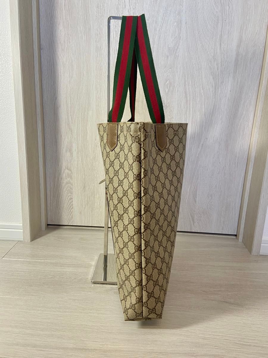 GUCCI トートバッグ シェリーライン レザー PVC GG柄 GUCCI トートバッグ シェリーライン レザー PVC GG柄