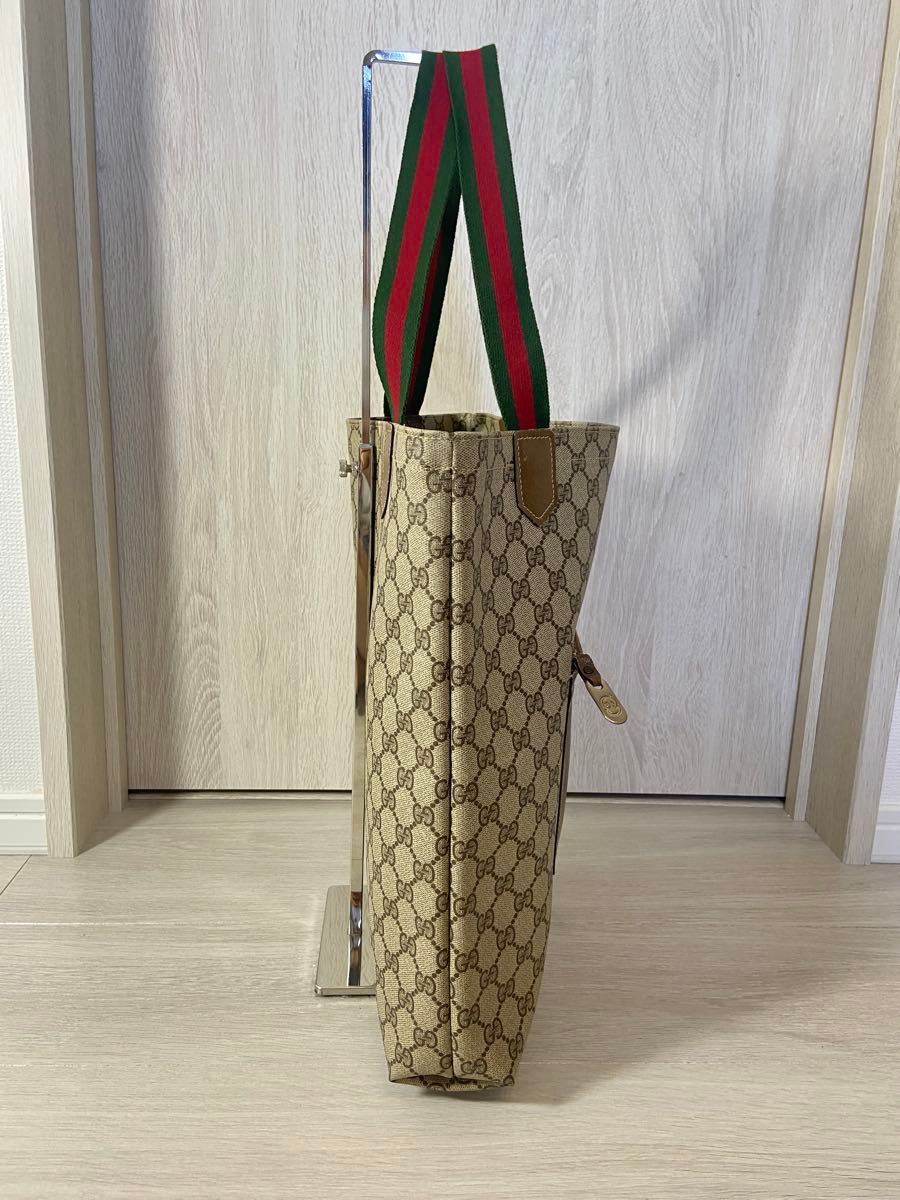 GUCCI トートバッグ シェリーライン レザー PVC GG柄 GUCCI トートバッグ シェリーライン レザー PVC GG柄