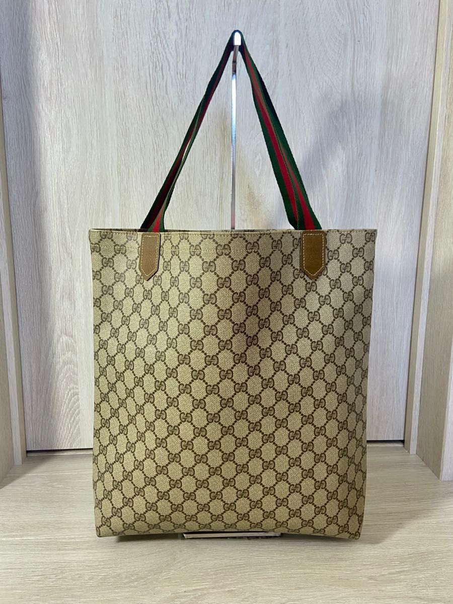 GUCCI トートバッグ シェリーライン レザー PVC GG柄 GUCCI トートバッグ シェリーライン レザー PVC GG柄