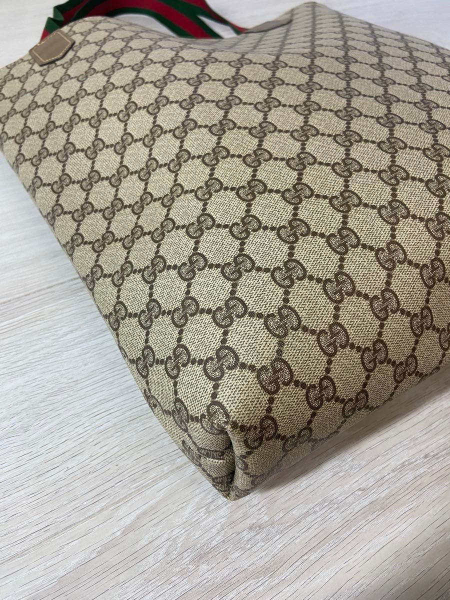 GUCCI トートバッグ シェリーライン レザー PVC GG柄 GUCCI トートバッグ シェリーライン レザー PVC GG柄