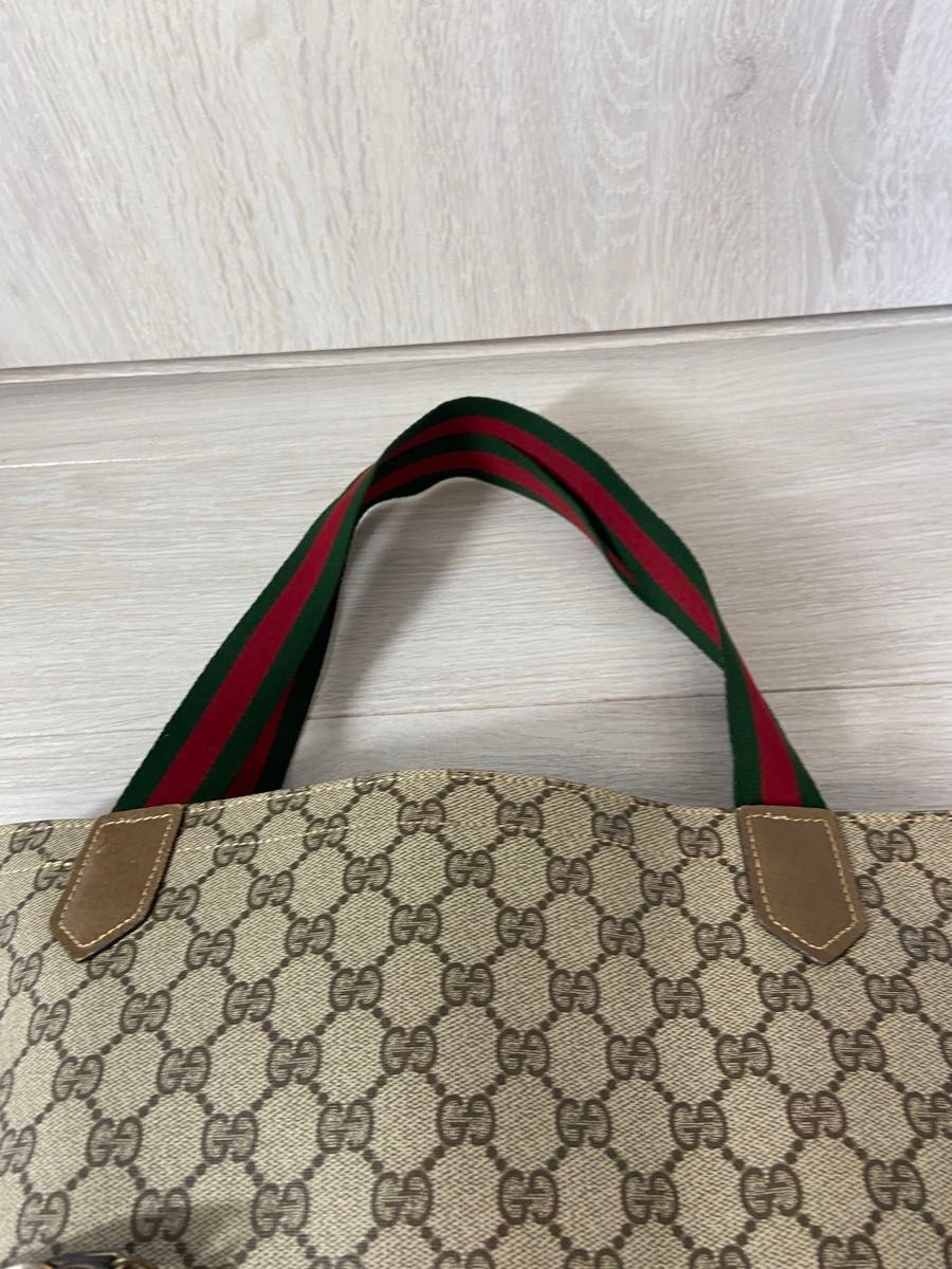 GUCCI トートバッグ シェリーライン レザー PVC GG柄 GUCCI トートバッグ シェリーライン レザー PVC GG柄