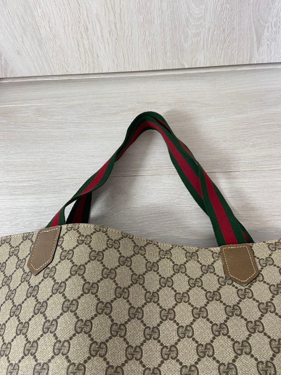 GUCCI トートバッグ シェリーライン レザー PVC GG柄 GUCCI トートバッグ シェリーライン レザー PVC GG柄