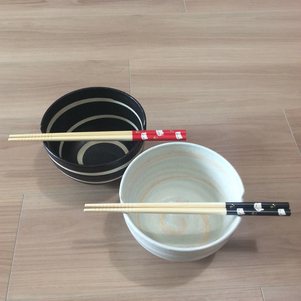 14cm 丼 茶碗 ペア 箸置き可能なデザイン