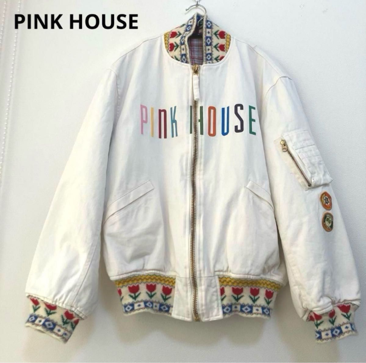 希少】80s PINK HOUSE ピンクハウス ブルゾン 中綿 レトロ 希少】80s PINK HOUSE ピンクハウス ブルゾン 中綿 レトロ