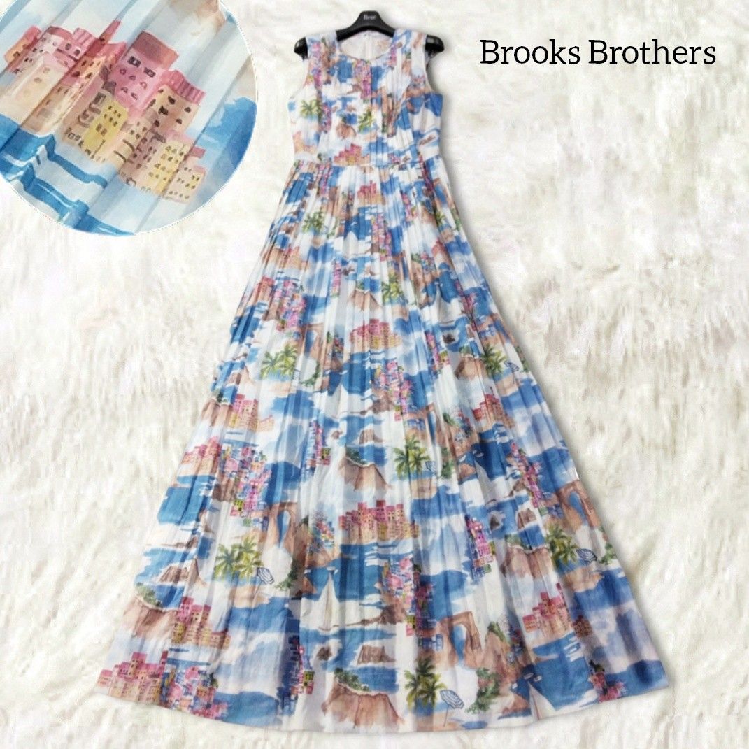 Brooks Brothers ブルックスブラザーズ 総柄 プリーツ ロング Brooks Brothers ブルックスブラザーズ 総柄 プリーツ ロング