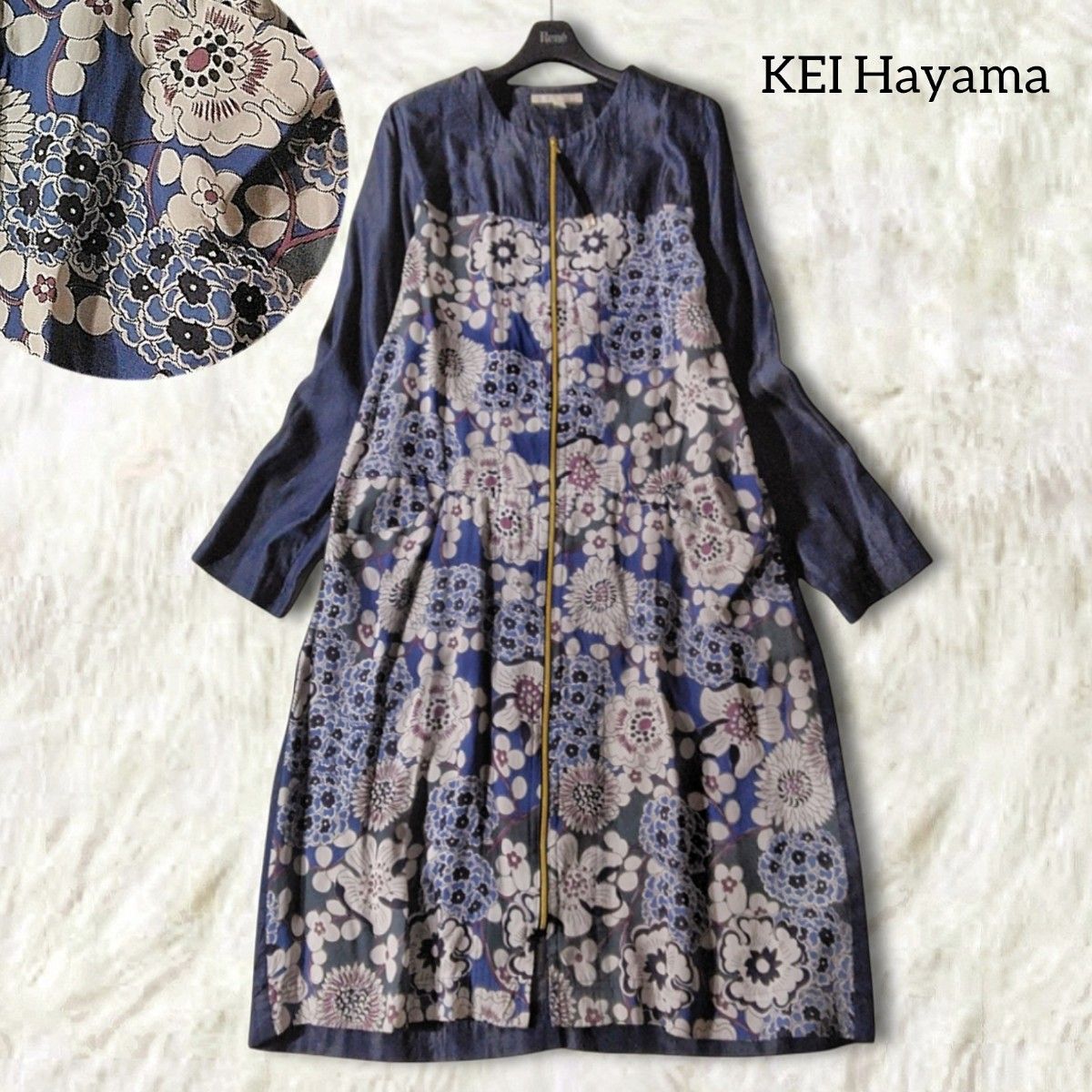 54 【KEI Hayama PLUS】 ケイハヤマ 花柄 ジップアップ 54 【KEI Hayama PLUS】 ケイハヤマ 花柄 ジップアップ
