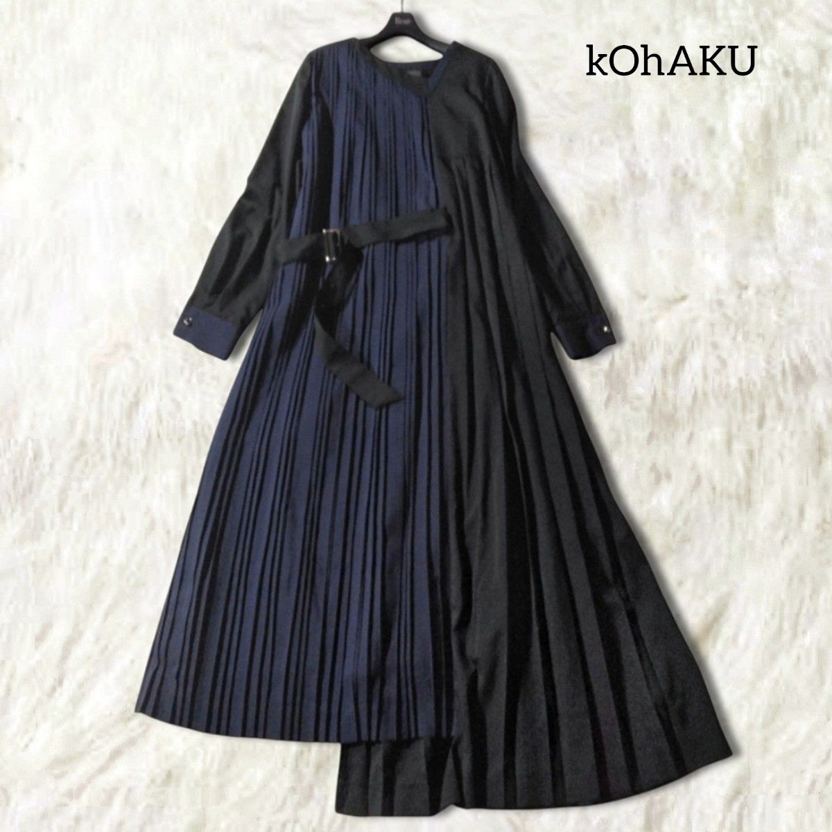 47 【kOhAKU】 コハク 個性的 プリーツ ロングワンピース 1 黒 47 【kOhAKU】 コハク 個性的 プリーツ ロングワンピース 1 黒