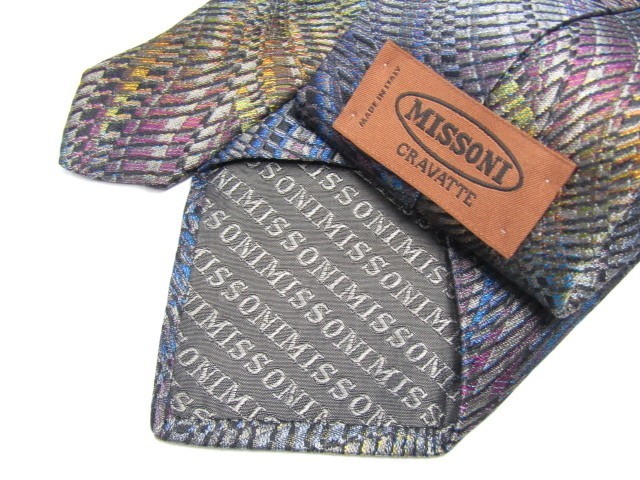 MISSONI(ミッソーニ) 　シルクネクタイ　ウェーブストライプアート柄　イタリア製　847585C238R25_画像2