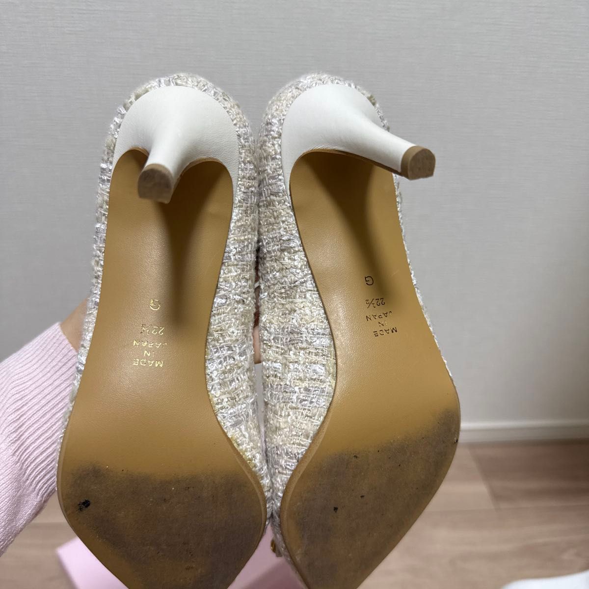 DIANA ライトベージュミックス ツイードパンプス アイボリー 22 DIANA ライトベージュミックス ツイードパンプス アイボリー 22