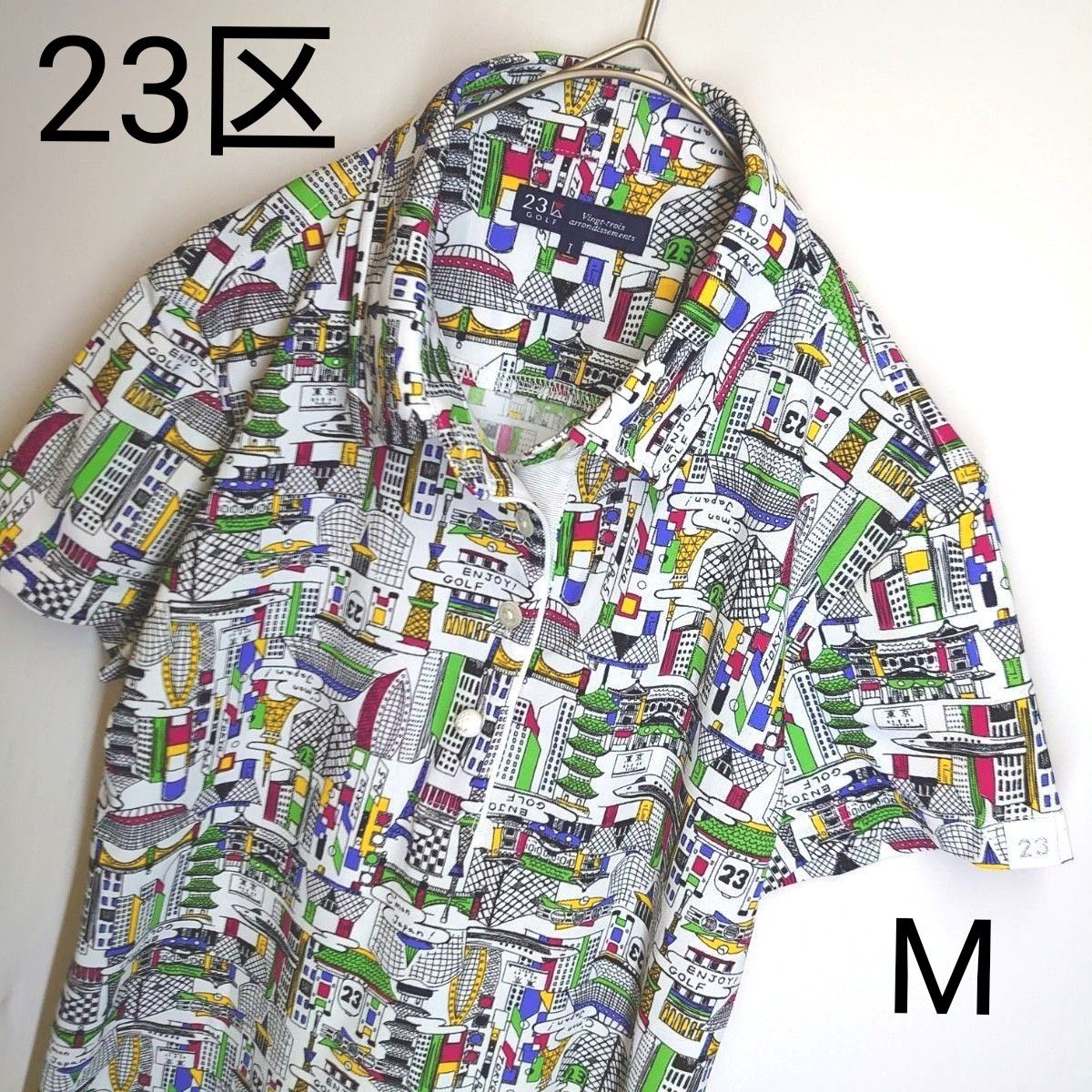 23区 オンワード樫山 GOLF ゴルフウェア M TOKYO MAP柄 半袖 23区 オンワード樫山 GOLF ゴルフウェア M TOKYO MAP柄 半袖