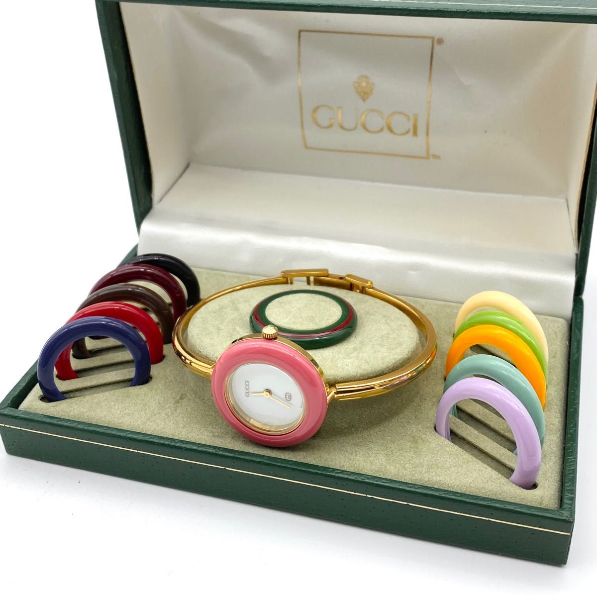 良品 稼働 GUCCI チェンジベゼル 新品電池 レディース腕時計 良品 稼働 GUCCI チェンジベゼル 新品電池 レディース腕時計