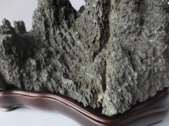 【艸】　千仏石　島型石　中型水石　時代石　水石　31センチ　　17apl1_画像9