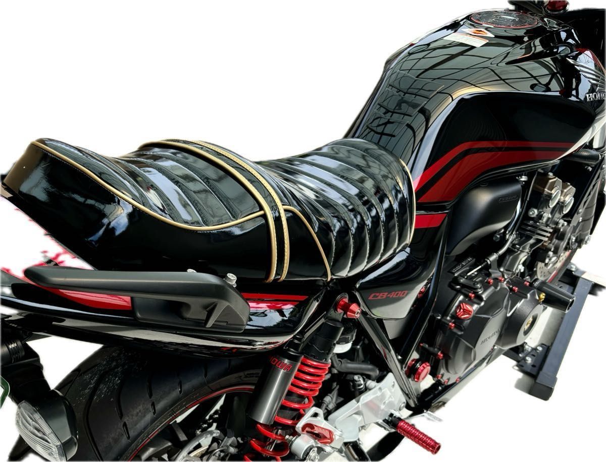 New 金エナメルレザータックロールシート ホンダ CB400SF SB New 金エナメルレザータックロールシート ホンダ CB400SF SB