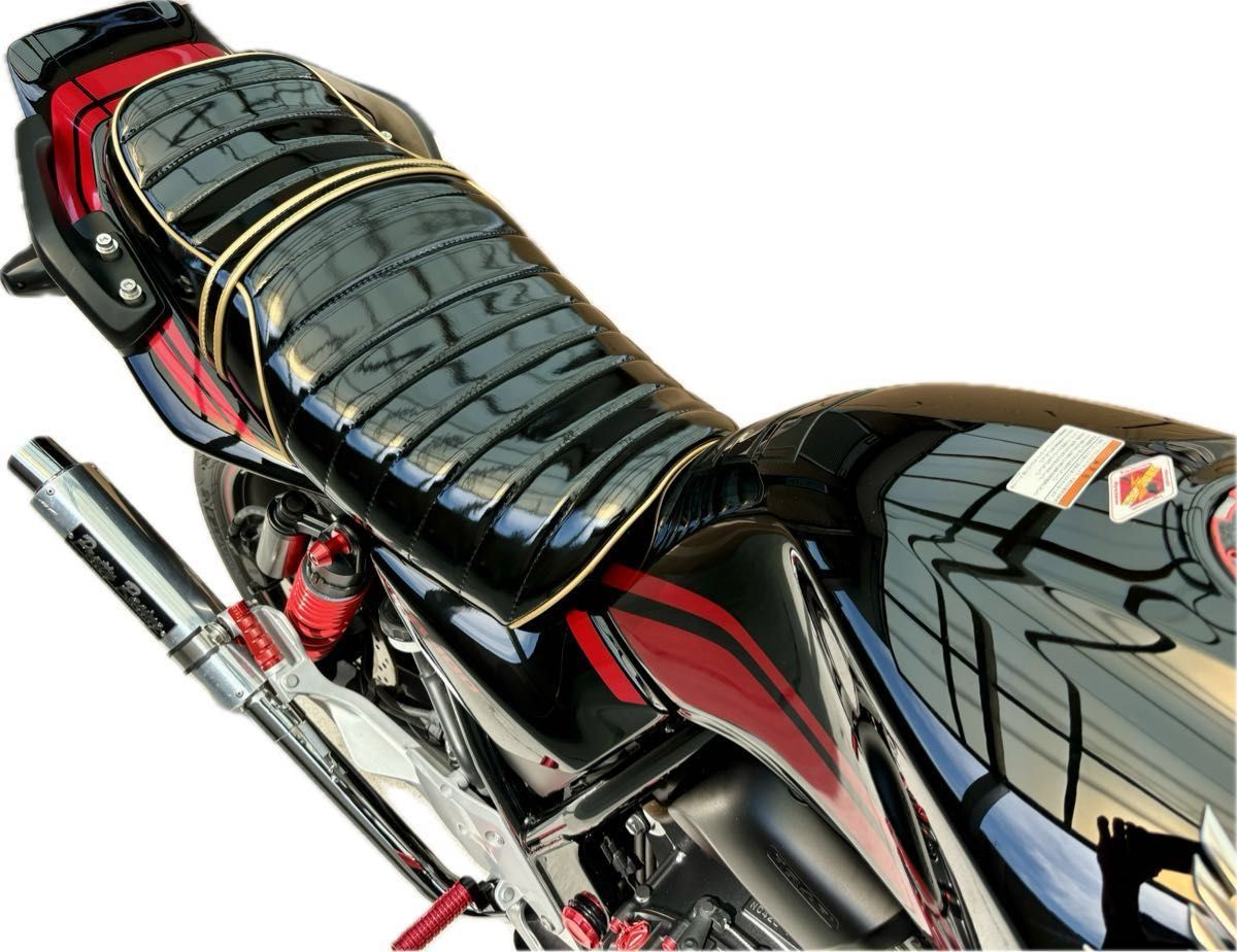 New 金エナメルレザータックロールシート ホンダ CB400SF SB New 金エナメルレザータックロールシート ホンダ CB400SF SB
