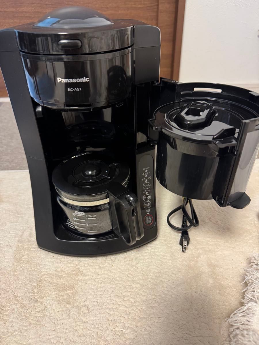 Panasonic NC-A57-K コーヒーメーカー 全自動 黒 一度のみ使用 Panasonic NC-A57-K コーヒーメーカー 全自動 黒 一度のみ使用