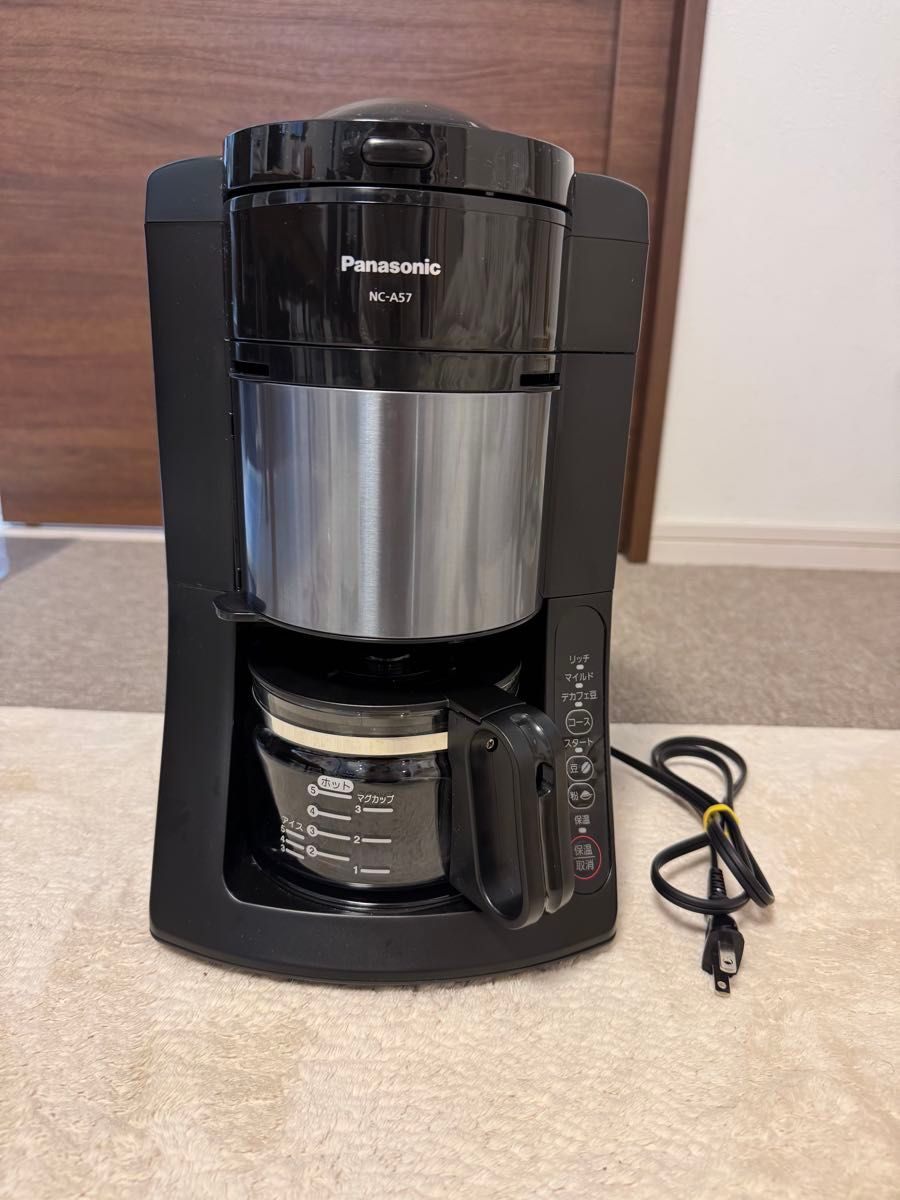 Panasonic NC-A57-K コーヒーメーカー 全自動 黒 一度のみ使用 Panasonic NC-A57-K コーヒーメーカー 全自動 黒 一度のみ使用