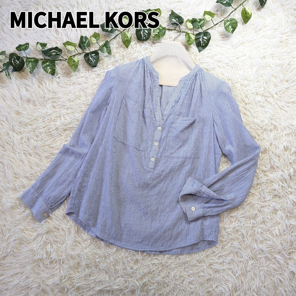MICHAEL KORS マイケルコース ストライプ ブラウス 綿 シャツ MICHAEL KORS マイケルコース ストライプ ブラウス 綿 シャツ