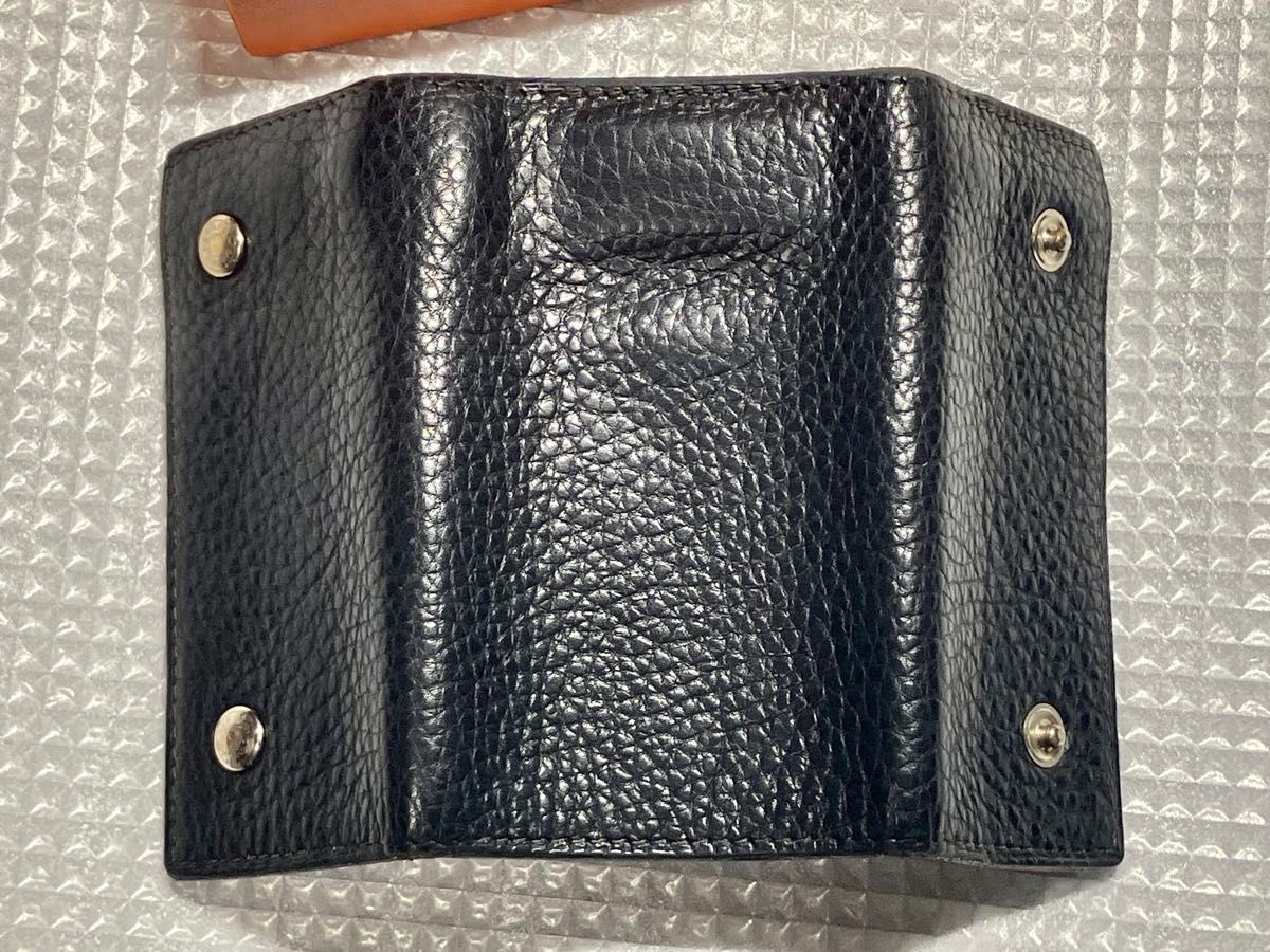 エルメスHERMES黒ブラック レザー キーケース 廃盤革アルデンヌ エルメスHERMES黒ブラック レザー キーケース 廃盤革アルデンヌ