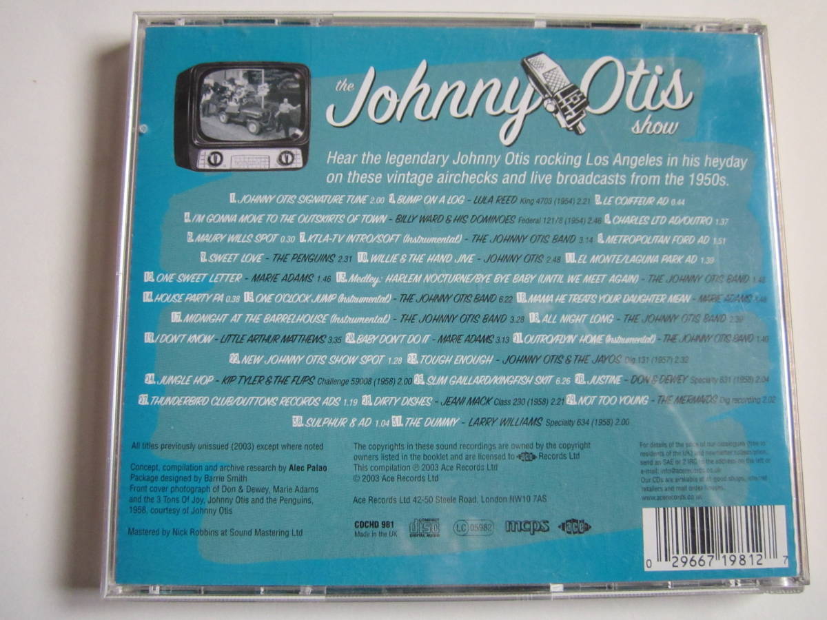 国内盤CD Johnny Otis ザ・ジョニー・オーティス・ショウ ヴィンテージ・ラジオ/TVライヴ1950’s Pヴァインレコード _画像2