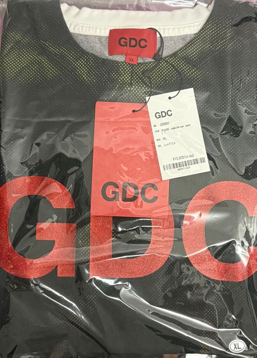 KJ×GDC Collab】 All-Over Pattern T レッドラメ XLサイズ KJ×GDC Collab】 All-Over Pattern T レッドラメ XLサイズ