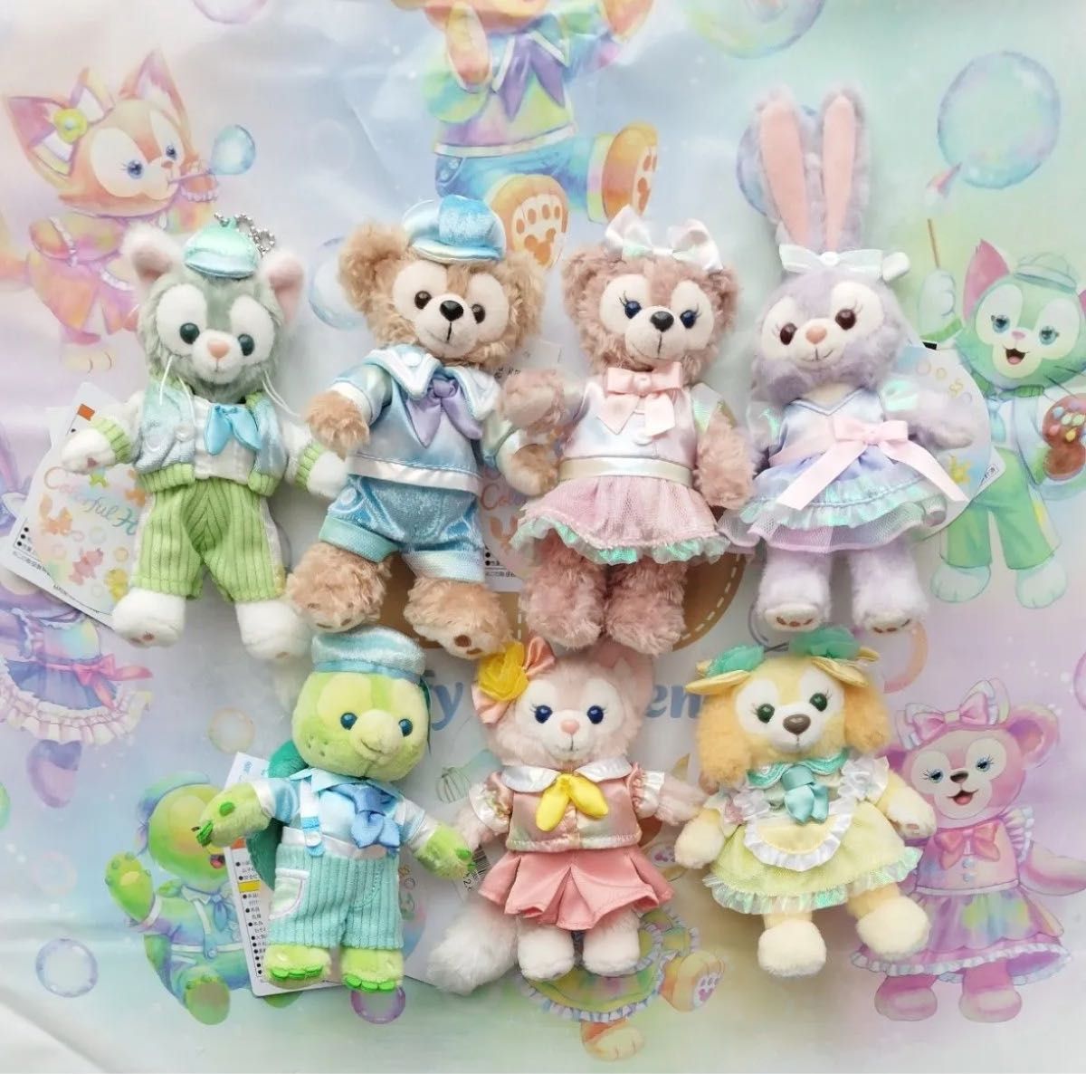 カラフルハピネス ぬいぐるみバッジセット ダッフィー 20周年 カラフルハピネス ぬいぐるみバッジセット ダッフィー 20周年