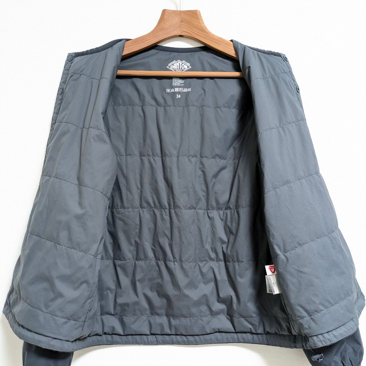 DANTON/ インサレーション ジャケット ノーカラー ナイロン 34 DANTON/ インサレーション ジャケット ノーカラー ナイロン 34