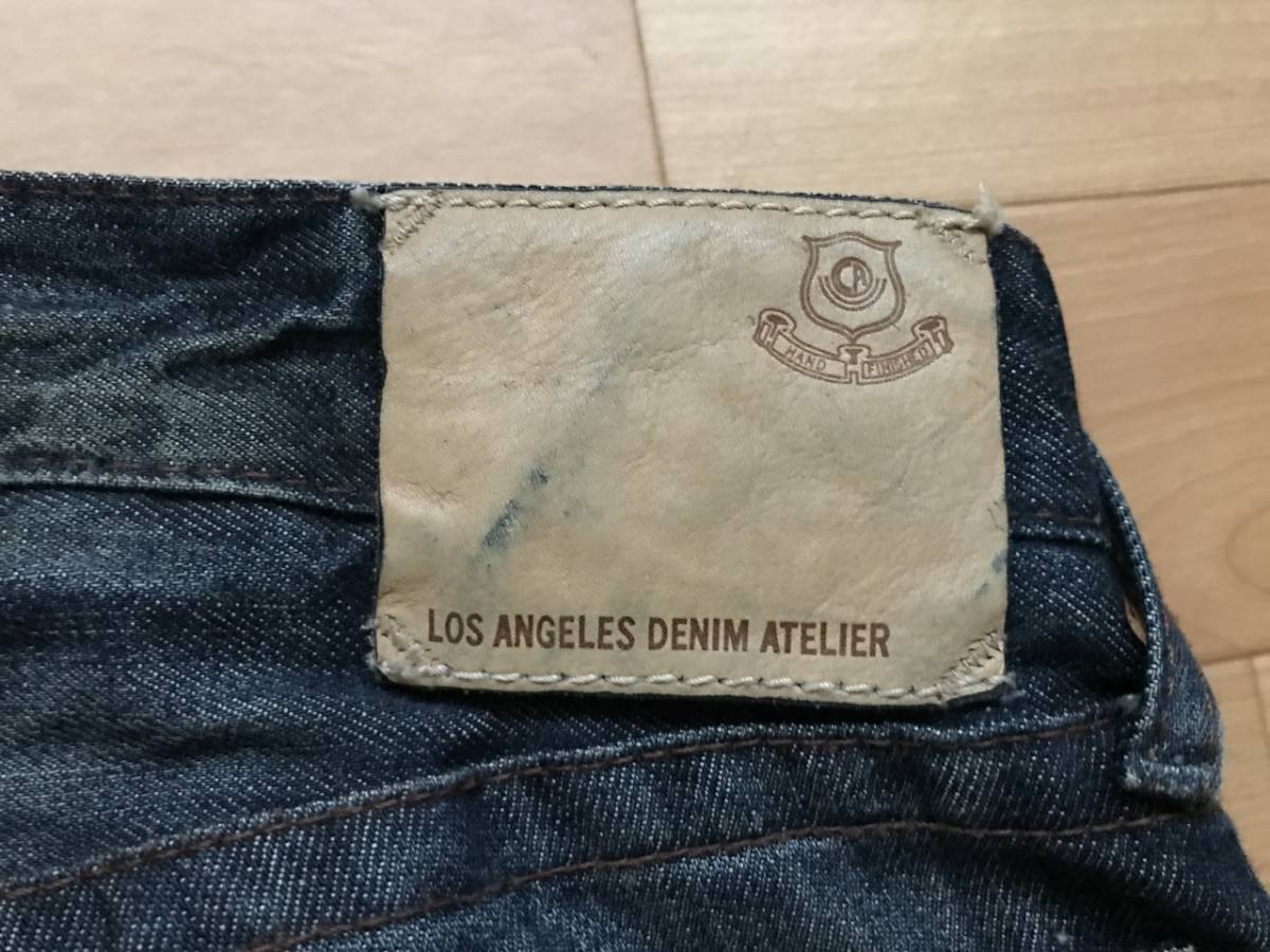 LOS ANGELES DENIM ATELIER ロサンゼルスデニムアトリエ/エルエーデニム 米国製 メンズ 革パッチボタンフライデニム ジーンズ 良品 size 30_画像10