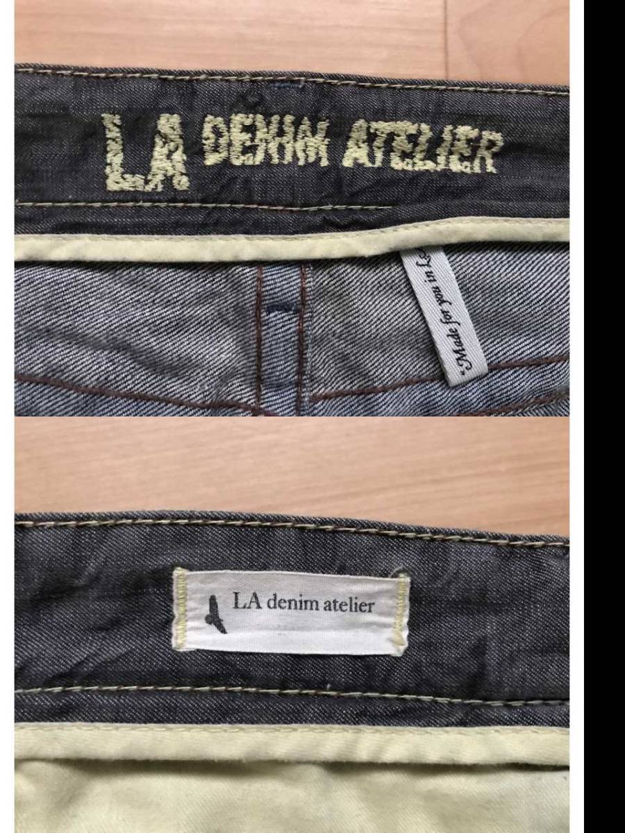 LOS ANGELES DENIM ATELIER ロサンゼルスデニムアトリエ/エルエーデニム 米国製 メンズ 革パッチボタンフライデニム ジーンズ 良品 size 30_画像5