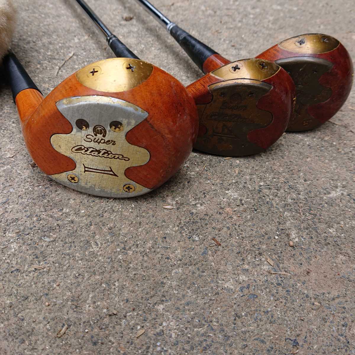 ゴルフクラブ ウッド 3本セット カンガルー表皮製カバーの画像2