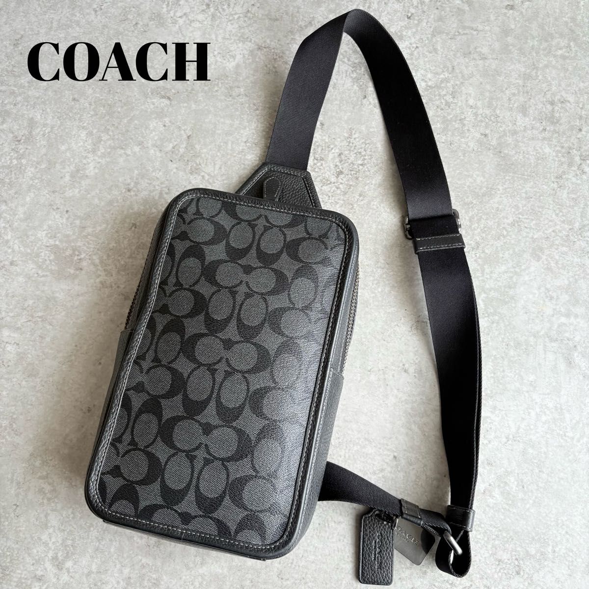 極美品】COACH コーチ サリバン シグネチャー ボディバッグ 極美品】COACH コーチ サリバン シグネチャー ボディバッグ