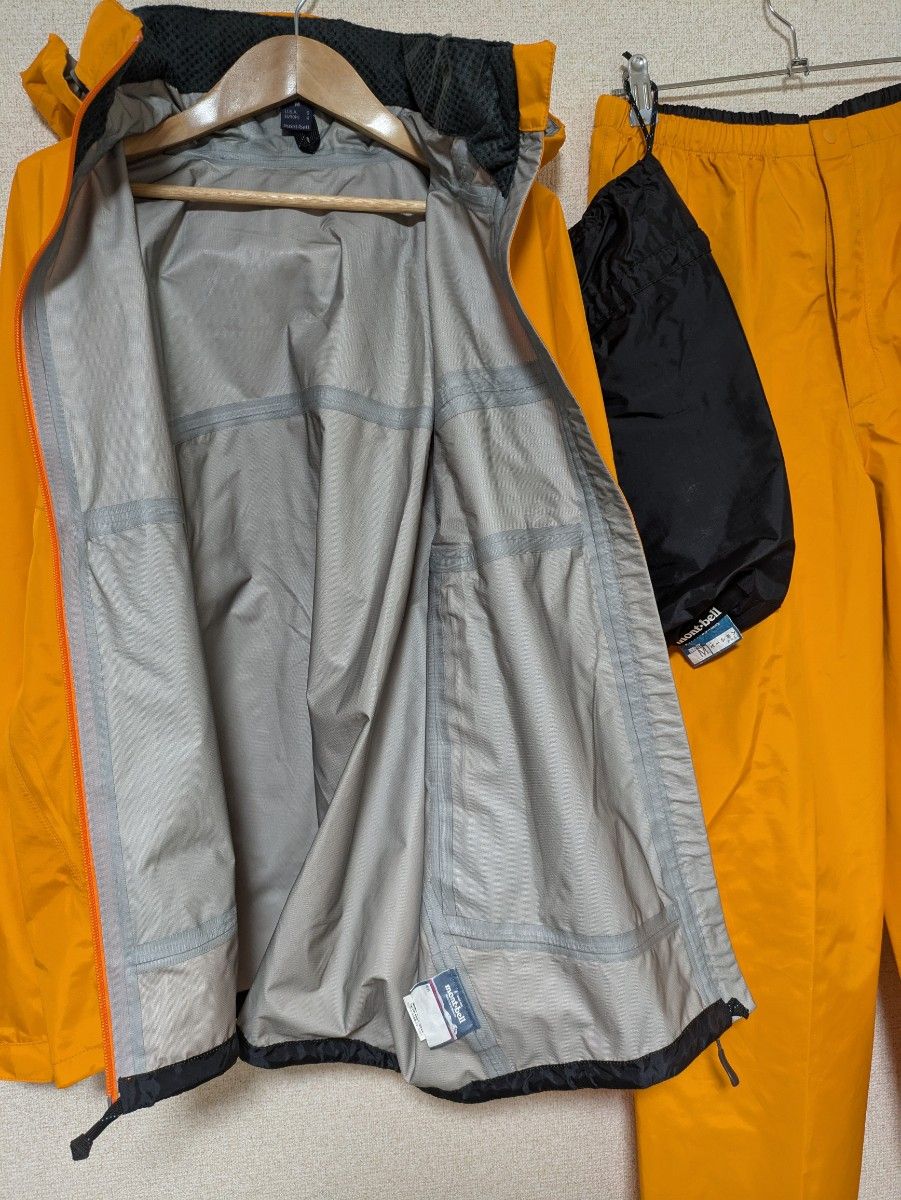 ほぼ新品 GORE-TEX レインウェア上下 メンズL オレンジ モンベル ほぼ新品 GORE-TEX レインウェア上下 メンズL オレンジ モンベル