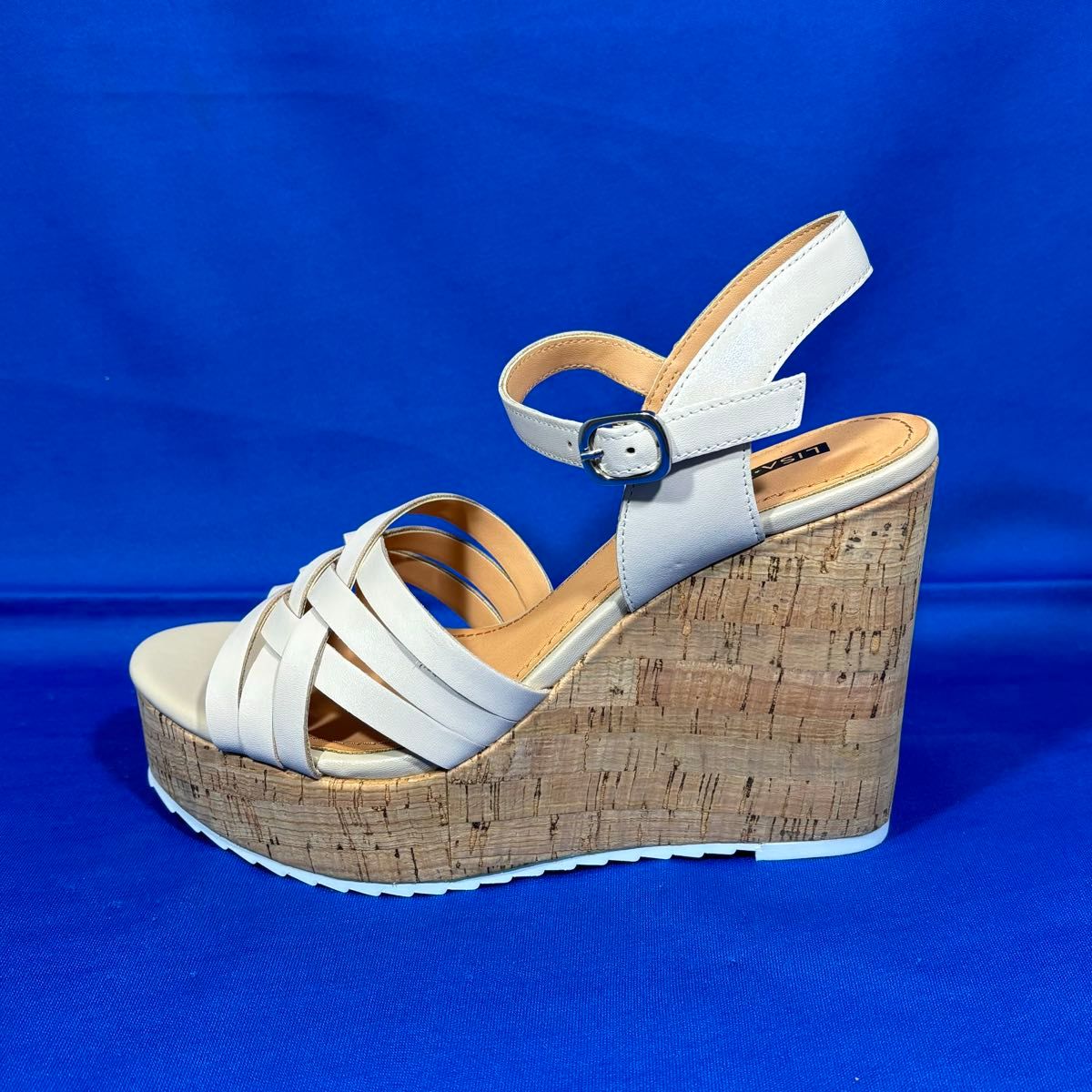 新品 LISA VICKY 本革 コルクウェッジサンダル 24 5cm ベージュ 新品 LISA VICKY 本革 コルクウェッジサンダル 24 5cm ベージュ