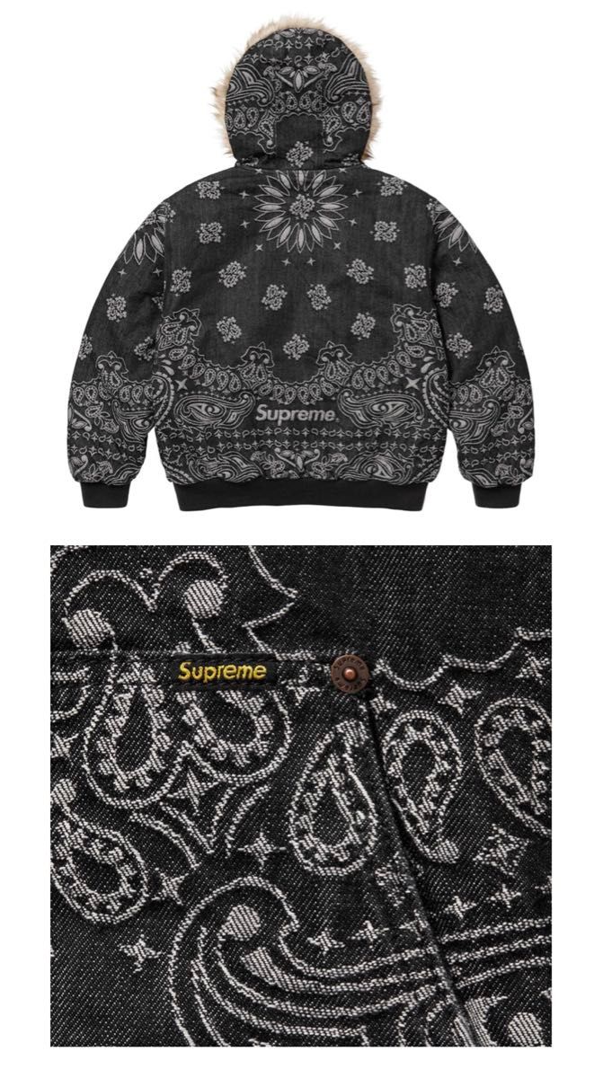 Supreme Bandana Jacquard Denim Hooded Work Jacket Supreme Bandana Jacquard Denim Hooded Work Jacket