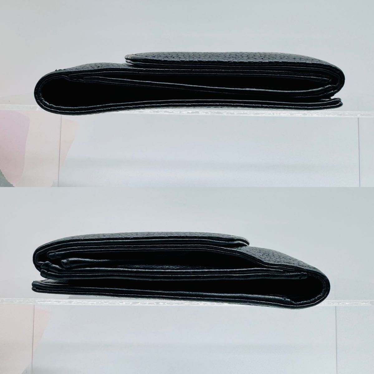 CHANEL シャネル キャビアスキン 二つ折り財布 ココマーク 財布 CHANEL シャネル キャビアスキン 二つ折り財布 ココマーク 財布