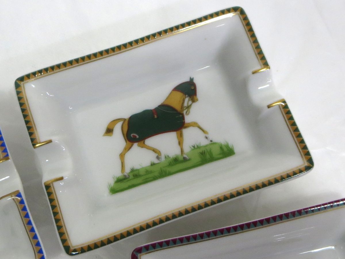 限定版 1000円スタート ミニ灰皿 4点セット HERMES エルメス 馬 ホース 喫煙具・ライター