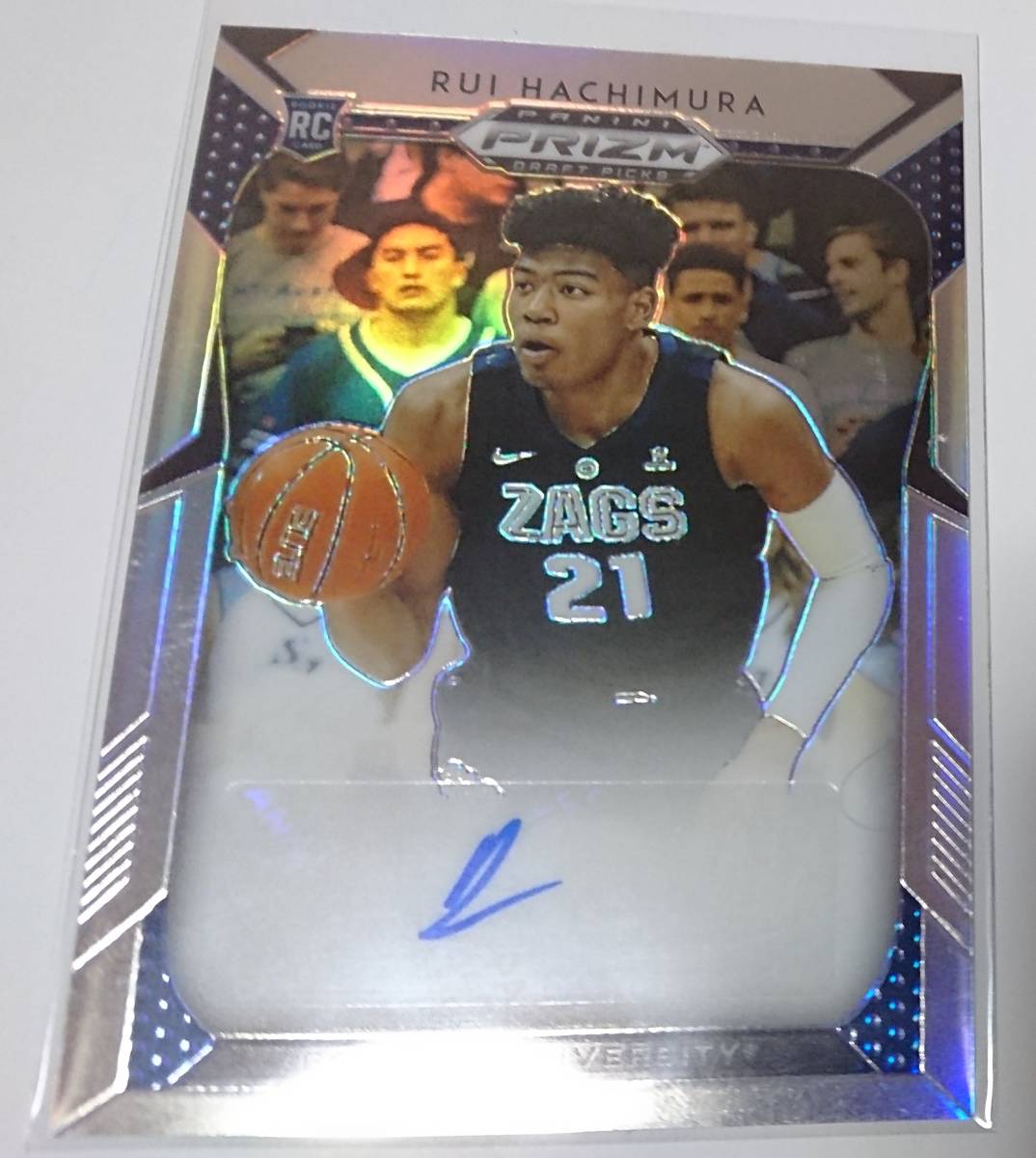 八村塁　直筆サイン入りカード　2019 PANINI PRIZM DRAFT PICKS RCカード　ゴンザガ大学　現 NBA ワシントンウィザーズ　真正保証有_商品（表面）