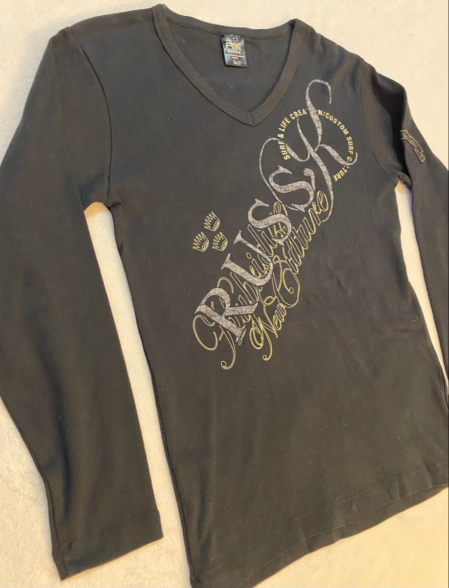 Y2K グランジ Vネック カットソー 00s archive 平成 長袖Tシャツ Y2K グランジ Vネック カットソー 00s archive 平成 長袖Tシャツ
