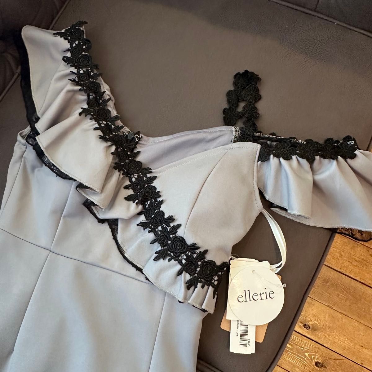 L20176 新品 ellerie キャバドレス F グレー アシメ フリル L20176 新品 ellerie キャバドレス F グレー アシメ フリル