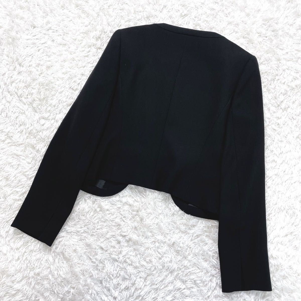 美品 クロエ イギン ブラックフォーマル ノーカラー ワンピース 美品 クロエ イギン ブラックフォーマル ノーカラー ワンピース