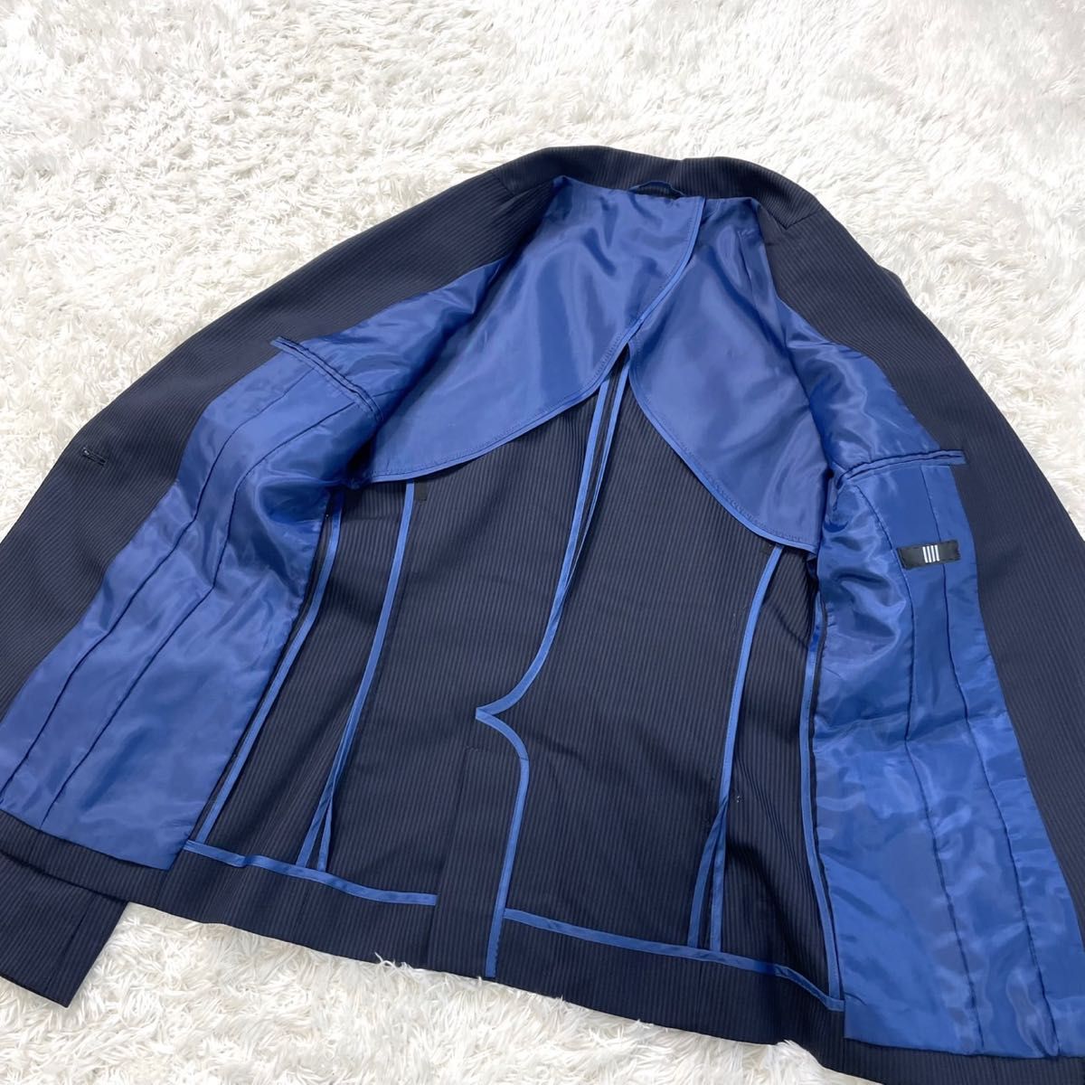 美品 スーツセレクト パンツ スーツ セットアップ ストライプ 9 美品 スーツセレクト パンツ スーツ セットアップ ストライプ 9