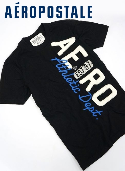 AEROPOSTALE エアロポステール メンズ 半袖 Ｔシャツ サイズ ＸＳ ブラック_画像1