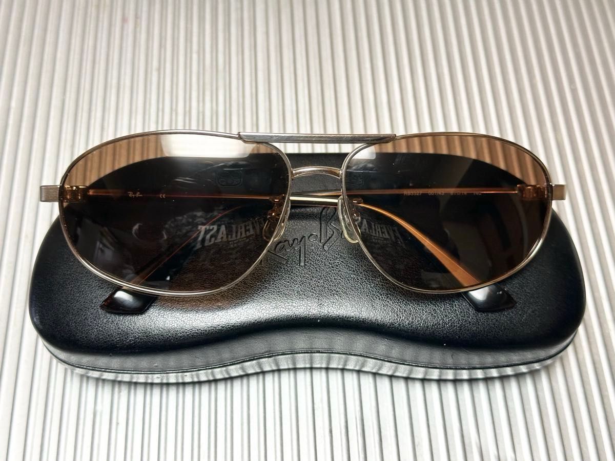 美品/偏光 Ray-Ban サングラス ケース付き ゴールド ブラウン系 美品/偏光 Ray-Ban サングラス ケース付き ゴールド ブラウン系