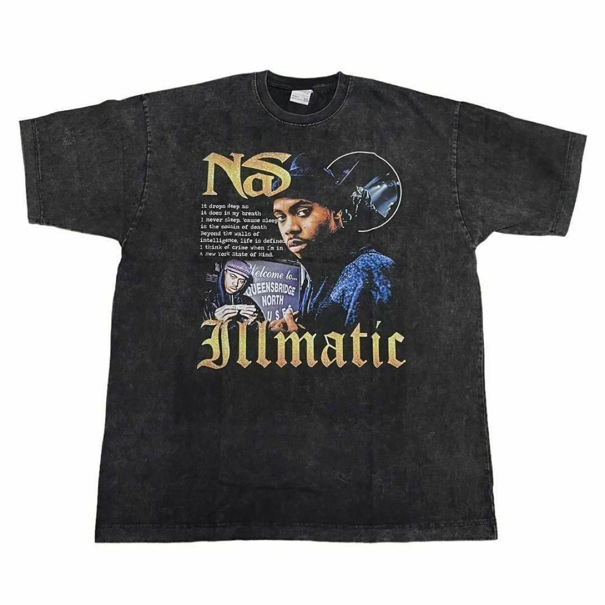 激レア】NAS ナズ ヴィンテージ加工 RAP Tシャツ ブラック XL 激レア】NAS ナズ ヴィンテージ加工 RAP Tシャツ ブラック XL