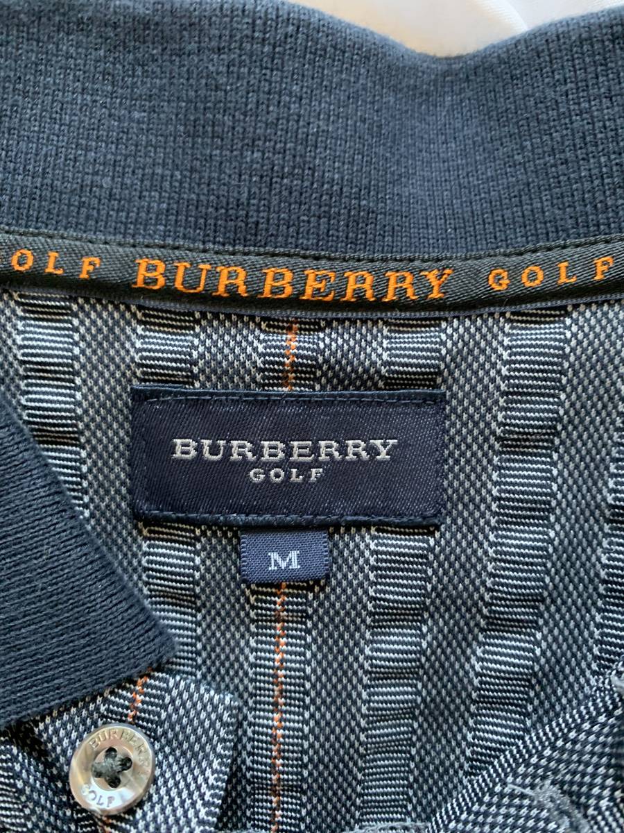バーバリーゴルフ(BURBERRY GOLF) M サイズ半袖ポロシャツ 未使用品　美品　ストライプ