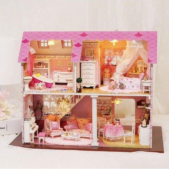 ドールハウス完成品オーダー ピンクの大きいお家|Yahoo!フリマ ドールハウス完成品オーダー ピンクの大きいお家|Yahoo!フリマ
